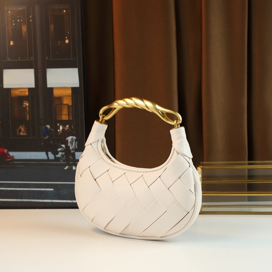 Quilted Woven Evening Bag for Women Summer Shoulder Crossbody Handbag, Trendy Personality Purse with Textured Design