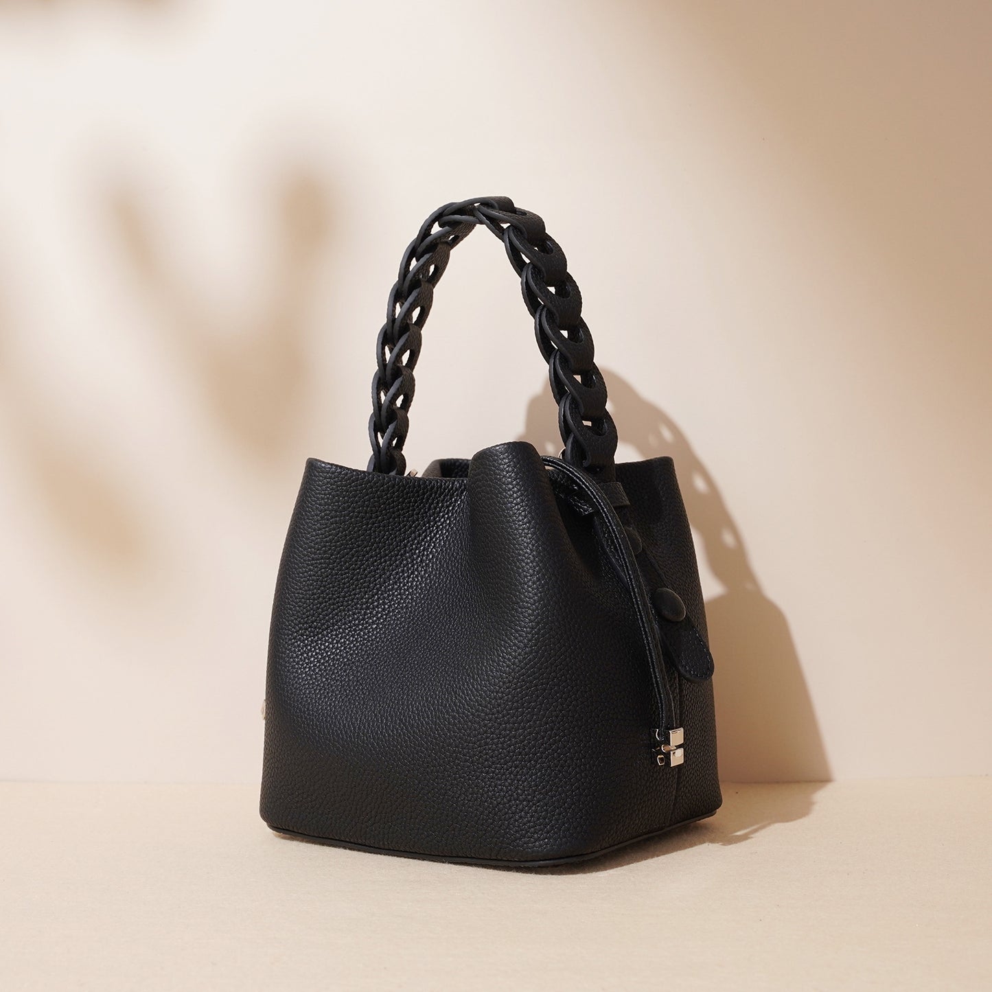 Genuine Top Layer Cowhide Bucket Bag for Women, Spring Elegant Commute Shoulder Crossbody Top Handle Purse, Versatile Everyday Handbag for Ladies