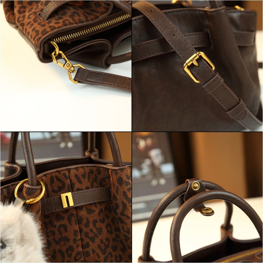 Vintage Dumpling Bag for Women Fall Winter Shoulder Crossbody Handbag, Elegant Versatile Purse with Cozy Plush Charm