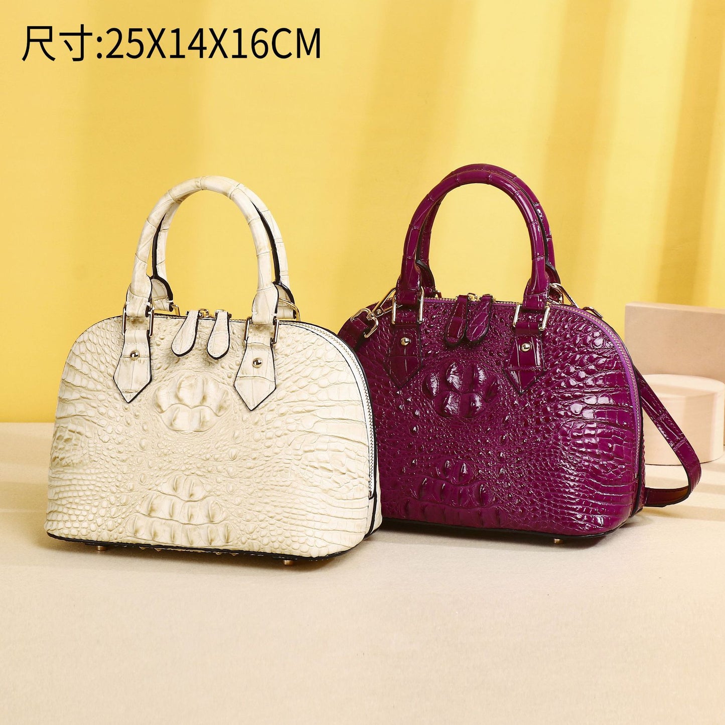 New Arrival Croc-Effect Light Luxury Shell Bag for Women, A Casual Versatile Top-Handle Crossbody Shoulder Handbag with Fashionable Design