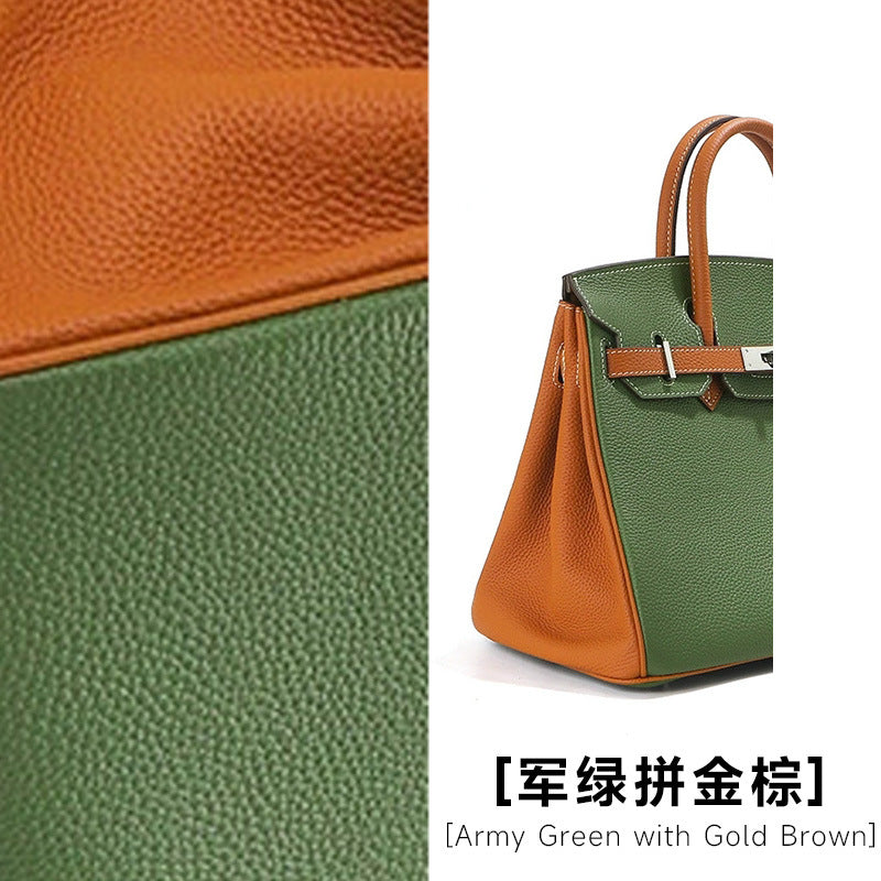 Chic Top-Layer Cowhide Birkin & Kelly-Inspired Tote Bag for Women, Premium Genuine Leather Large Capacity Top-Handle Crossbody Shoulder Handbag with Sophisticated Design, Ideal Commuter Purse