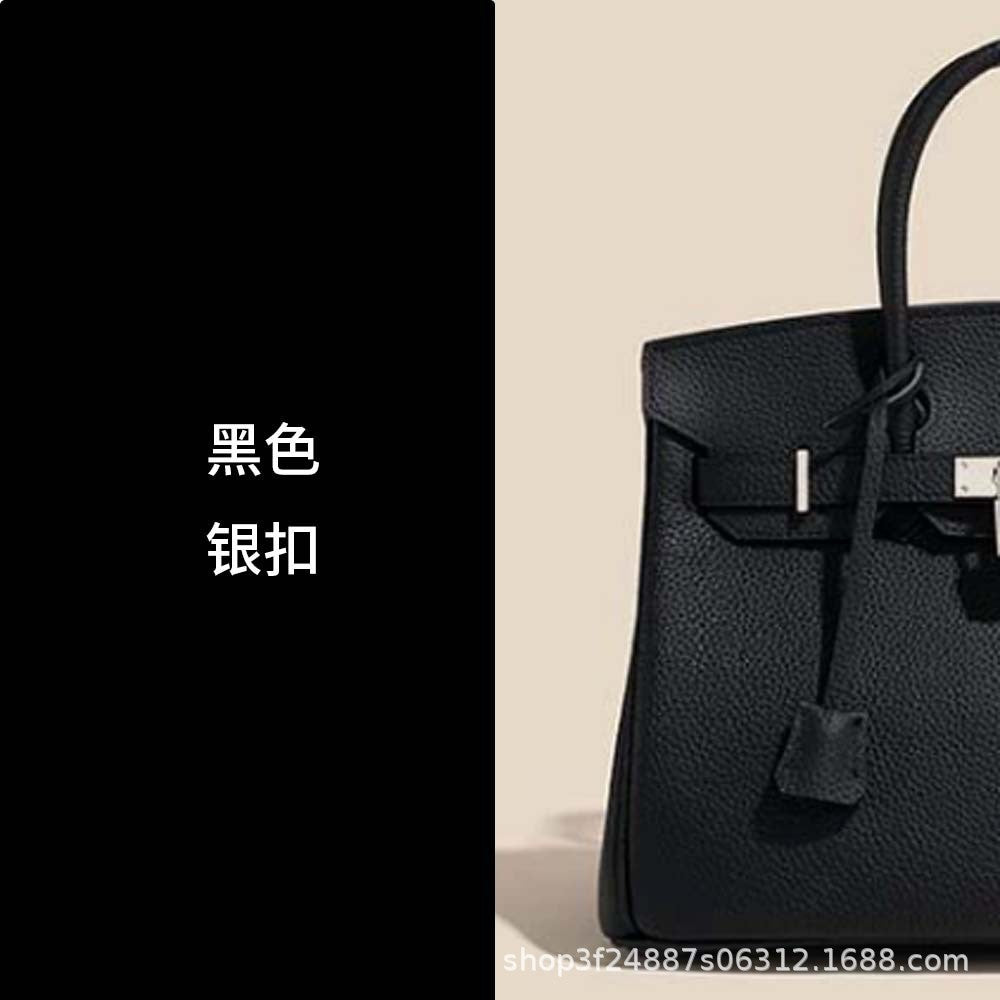 Premium Top-Layer Cowhide Leather with Pebbled Texture, Birkin-Inspired Tote Bag for Women, Spacious Large Capacity Top-Handle Shoulder Crossbody Handbag with Luxurious Feel