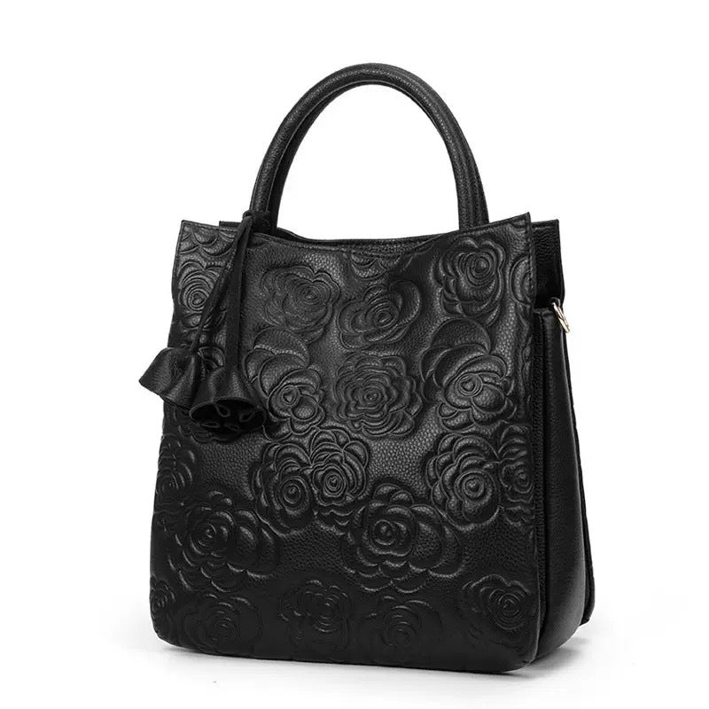 New Red Bridal Wedding Bag in Top Layer Cowhide, Light Luxury Mom Top Handle Purse, Perfect Commute Handbag for Women