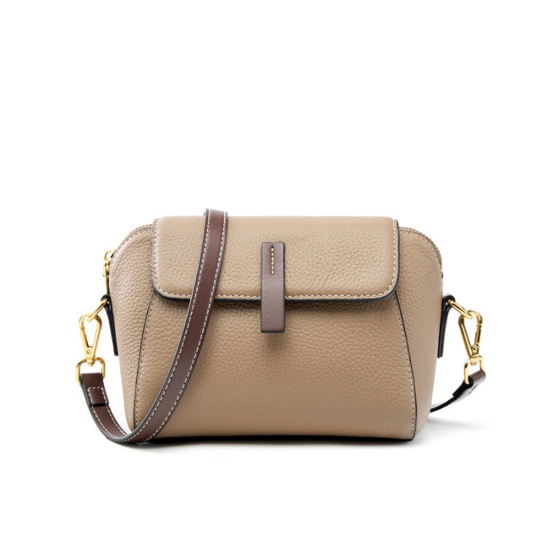 White Genuine Leather Shoulder Crossbody Bag, Spring Summer Niche Designer Versatile Purse, Stylish Handbag for Women