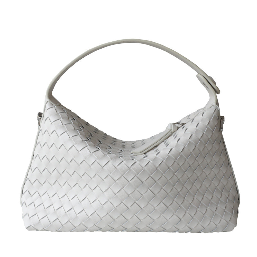 Handwoven Hobo Dumpling Bag for Women Shoulder Crossbody Handbag, Trendy Fashion Purse with Artisan Woven Texture