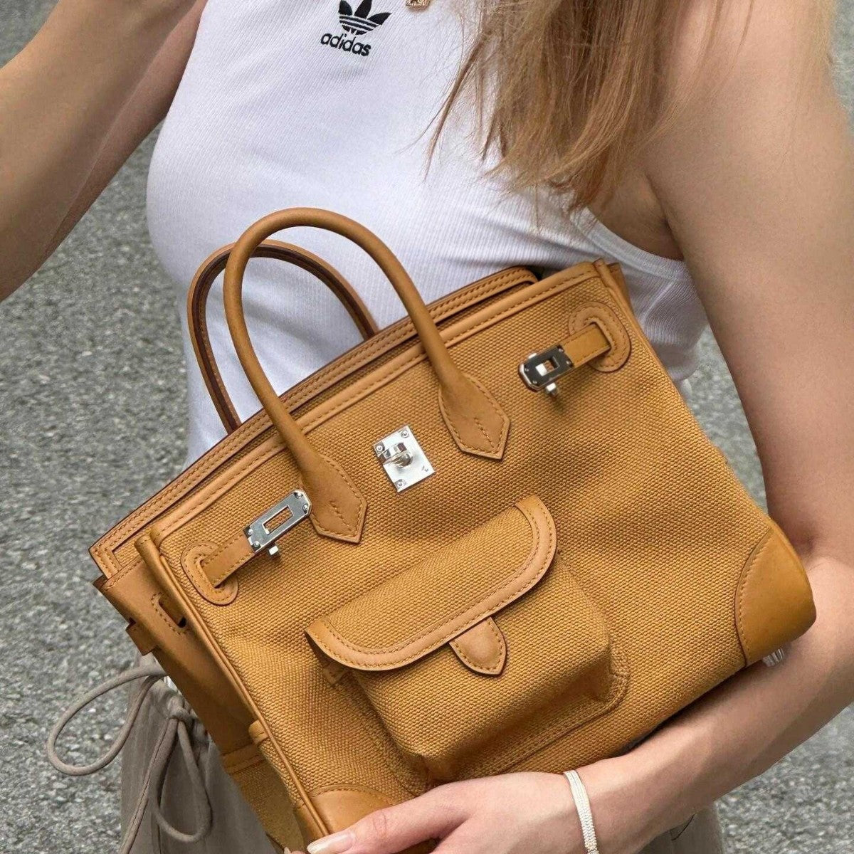 Premium Canvas & Top-Layer Leather Tote Bag for Women, Multi-Pocket Utility Design with Versatile Top-Handle Shoulder Crossbody Carry, Everyday Handbag