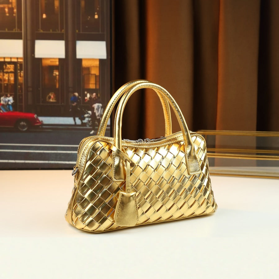 Woven Basket Bag for Women Spring Summer Shoulder Crossbody Handbag, Trendy Fashion Purse with Natural Woven Texture