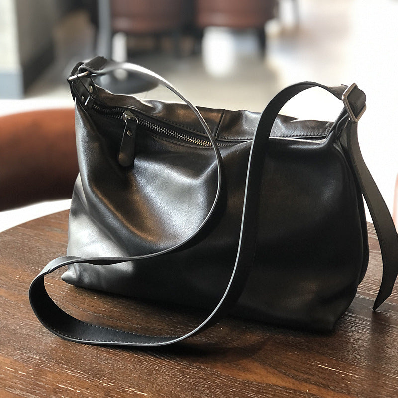 Genuine Leather Large Capacity Tote Bag for Women, New Spring Minimalist Shoulder Crossbody Purse, Casual Travel Everyday Handbag for Ladies