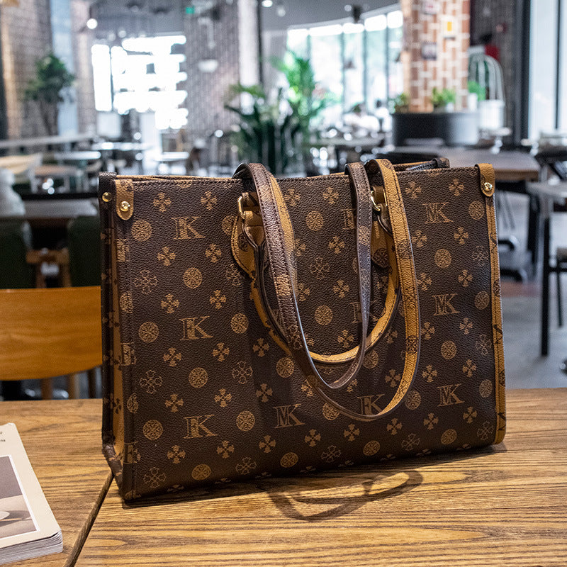 Genuine Leather Large Capacity Tote Bag for Women, New Fashionable Versatile Shoulder Crossbody Handbag, Everyday Purse for Ladies