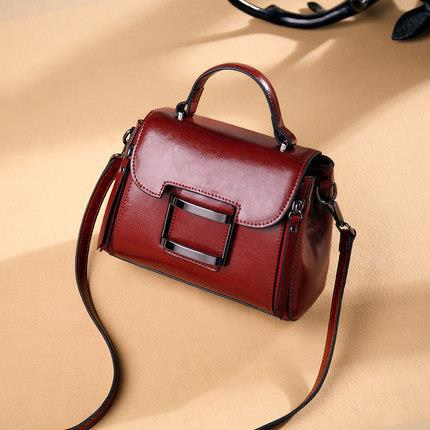 Genuine Leather Vintage Top Handle Handbag for Women, New Fashionable Shoulder Crossbody Purse, Trendy Bag for Ladies