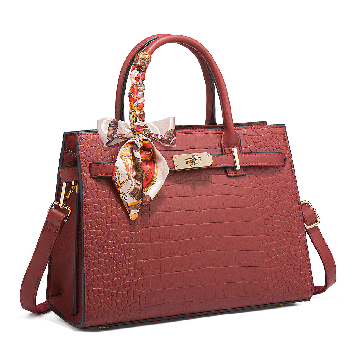 Red Bridal Wedding Mom Bag, Large Capacity Top Handle Shoulder Purse, Perfect Mother's Day Gift Handbag for Women