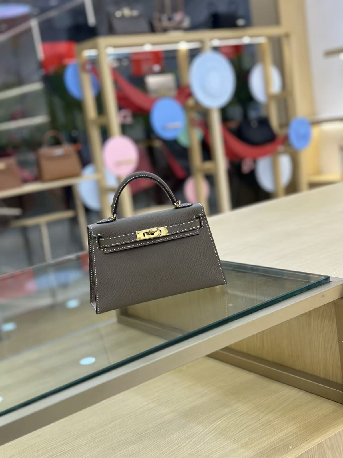 Genuine Leather Handmade Waxed Thread Mini 2nd Gen Kelly-Style Bag for Women, Classic Palm Texture Shoulder Crossbody Top Handle Purse, Premium Handbag for Ladies