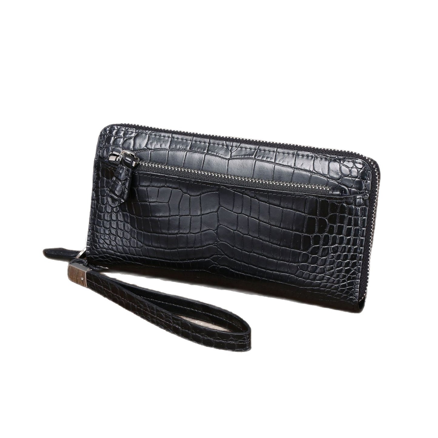New Arrival Croc-Effect Long Wallet for Men, A Business Handheld Bag with Phone Pouch & Trendy Casual Design