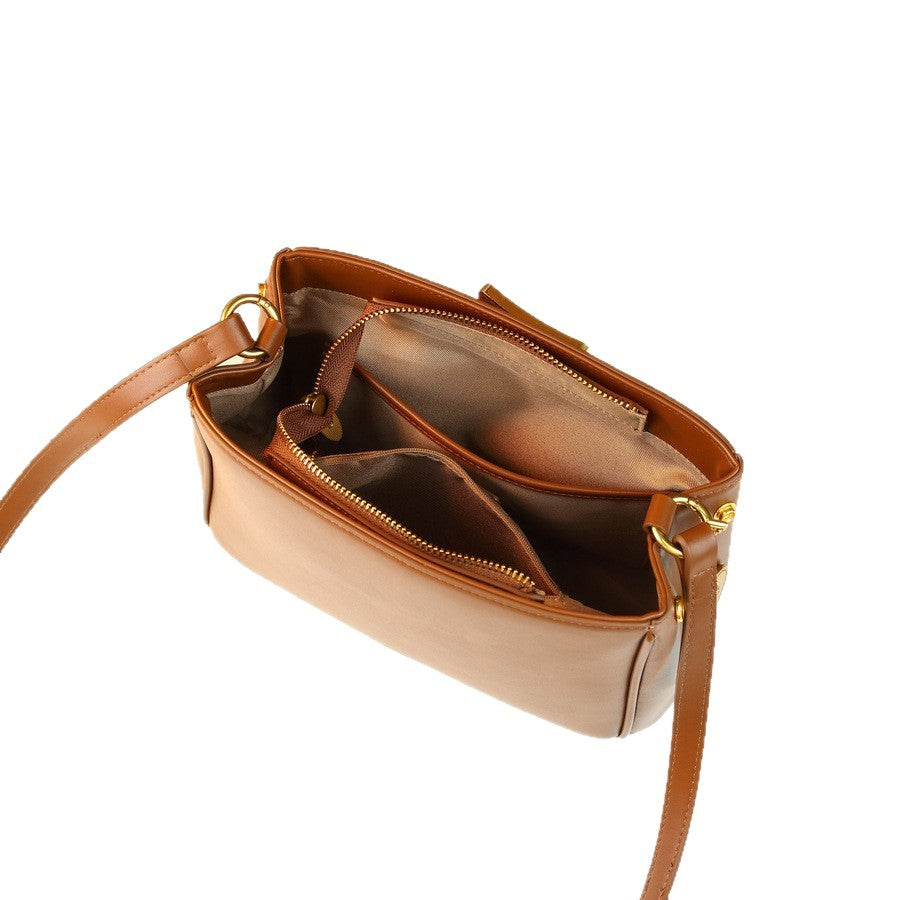 Vintage Metal Square Buckle Underarm Bag for Women with Heart Charm, Premium Shoulder Crossbody Purse with Versatile Commuter Style