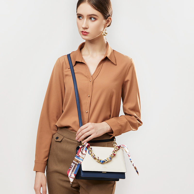 Women's Genuine Leather Small Square Cross-Body Shoulder Bag, New Trendy Versatile Purse with Premium Quality, Winter Hot-Selling Everyday Handbag for Women