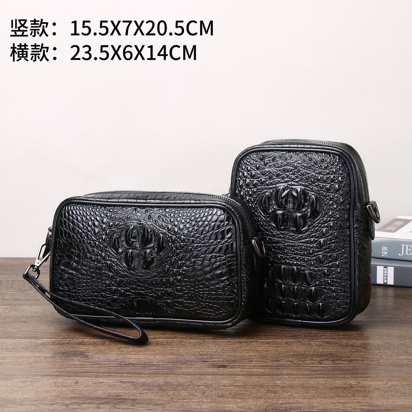 New Arrival Croc-Effect Small Crossbody Bag for Men, An Outdoor Fashionable Shoulder Sling Pack with Casual Design