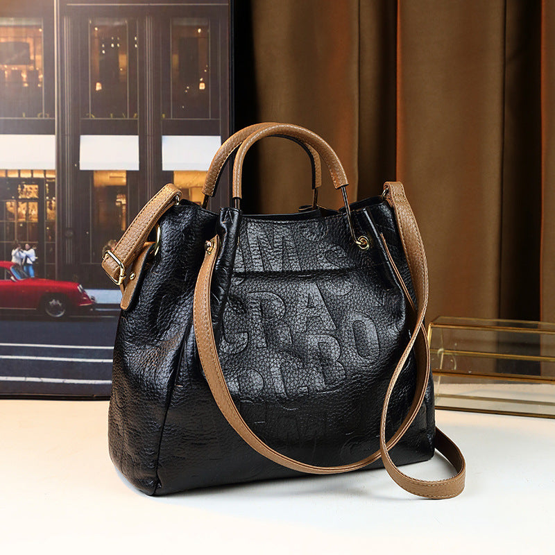 New Arrival Letter Print Large Capacity Tote Bag for Women, A Business Commuter Shoulder Crossbody Handbag with Elegant Versatile Design 7360