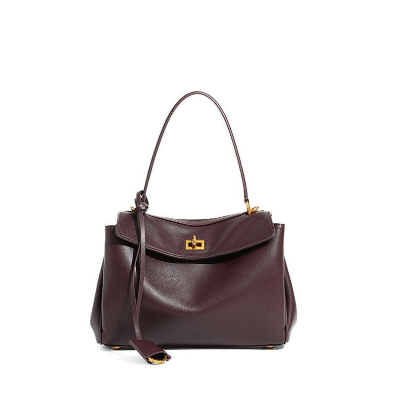 Genuine Leather Underarm Tote Bag for Women, New Fall Winter Large Capacity Crossbody Top Handle Purse, Premium Everyday Handbag for Ladies