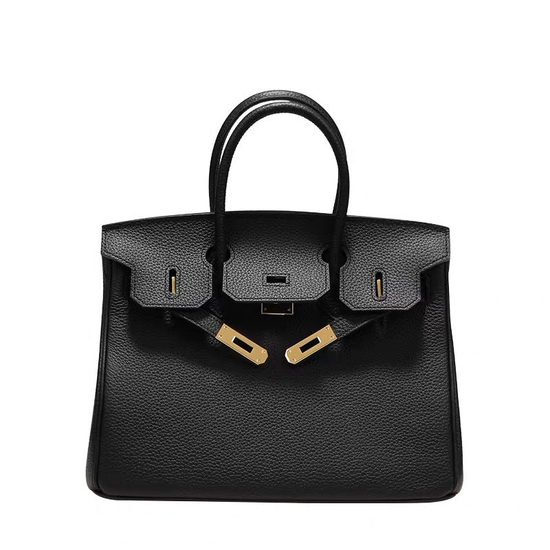 Chic Top-Layer Cowhide Birkin & Kelly-Inspired Tote Bag for Women, Genuine Leather Large Capacity Shoulder Top-Handle Handbag with Elegant Design, Ideal Bridal Purse