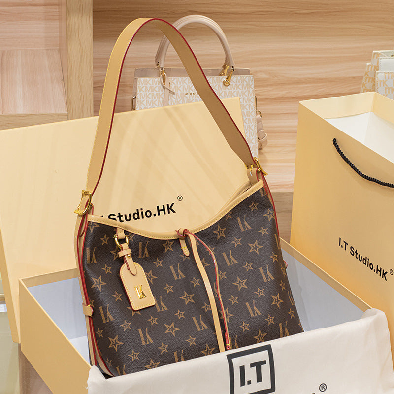 Genuine Leather Large Capacity Tote Bag for Women, New Trendy Versatile Commute Shoulder Underarm Purse, Fashionable Everyday Handbag for Ladies