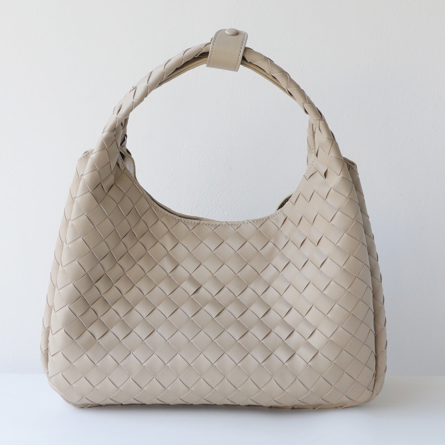 Handwoven Genuine Leather Underarm Tote Bag for Women Large Capacity Shoulder Handbag, Minimalist Commuter Purse with Artisan Texture