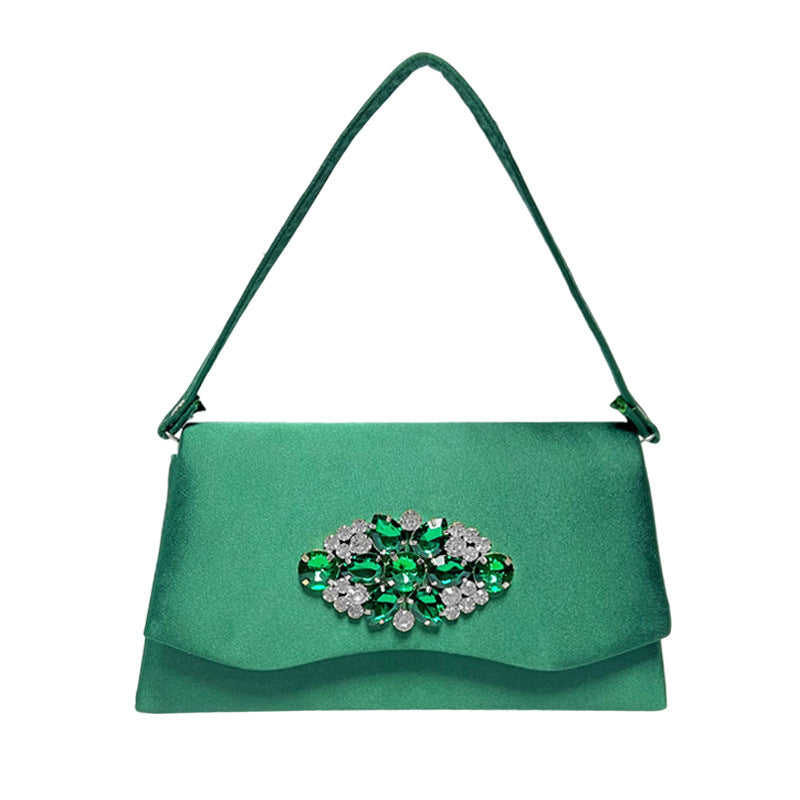 Elegant Rhinestone-Embellished Evening Bag for Women, A Unique Crystal-Studded Top-Handle Underarm Shoulder Purse with Boutique Design, Perfect for Formal Dresses Banquets Weddings & Special Occasions