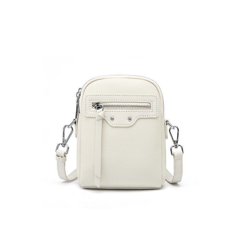 Genuine Top Layer Cowhide Phone Crossbody Bag for Women, New Premium Versatile Shoulder Small Purse, Everyday Leather Handbag for Ladies