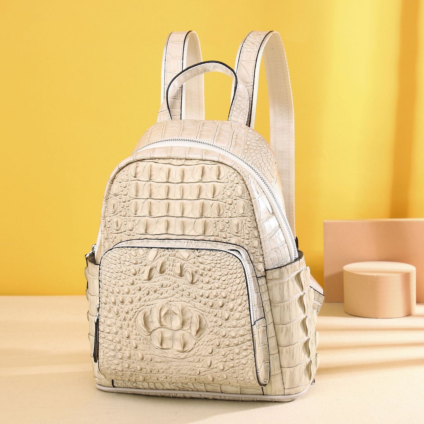New Arrival Croc-Effect Outdoor Backpack for Women, A Fashionable Large Capacity Daypack Perfect for Girls, School & Everyday Use