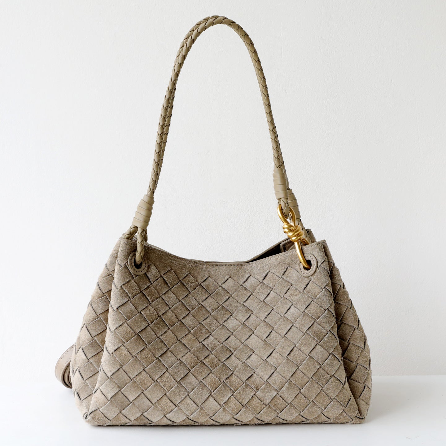 Woven Frosted Cowhide Bucket Bag for Women Fall Winter Commuter Shoulder Crossbody Handbag, Genuine Leather Purse with Soft Matte Texture