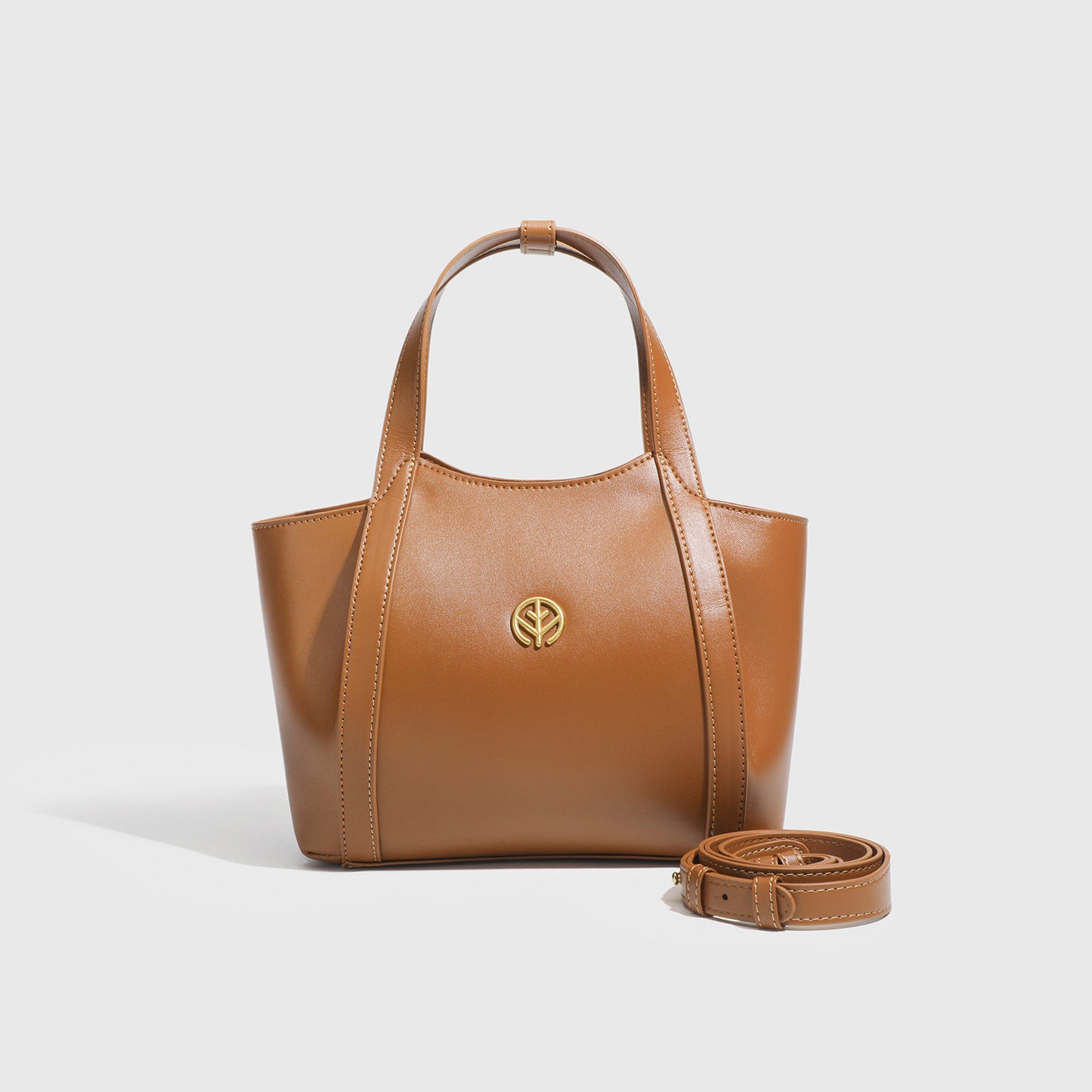Genuine Vegetable-Tanned Leather Tote Bag for Women, Vintage Solid Color Spring Summer Niche Design Large Capacity Commute Shoulder Crossbody Top Handle Purse, Premium Handbag for Ladies
