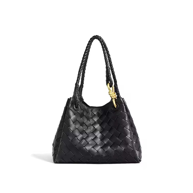 Split Cowhide Handwoven Tote Bag for Women Minimalist Versatile Shoulder Handbag, Bestselling Textured Purse with Artisan Craftsmanship