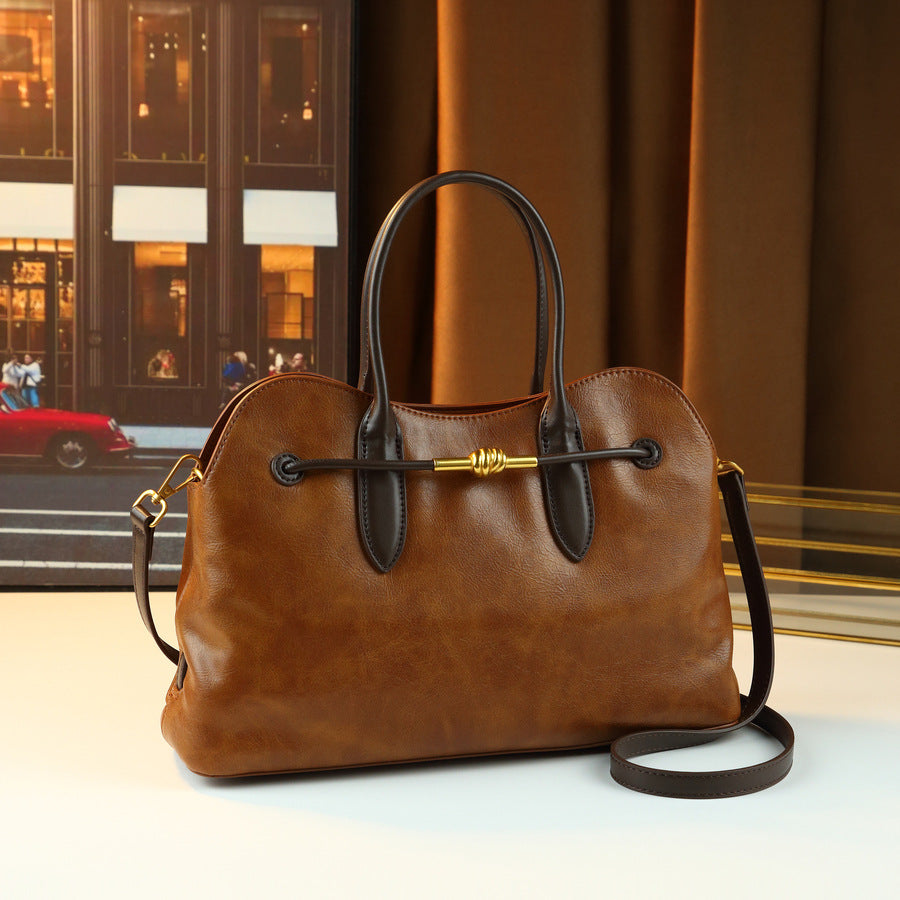 Vintage Shell Tote Bag for Women Large Capacity Fall Winter Shoulder Handbag, Versatile Commuter Purse with Timeless Classic Design