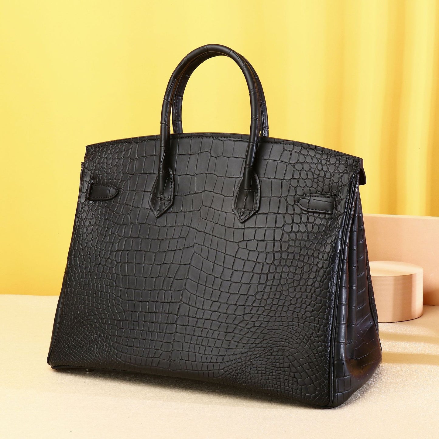 Elegant Croc-Embossed Birkin-Inspired Tote Bag for Women, Premium Luxury Shoulder Crossbody Handbag with Classic Top-Handle Design, Versatile Sophisticated Purse for Everyday Style