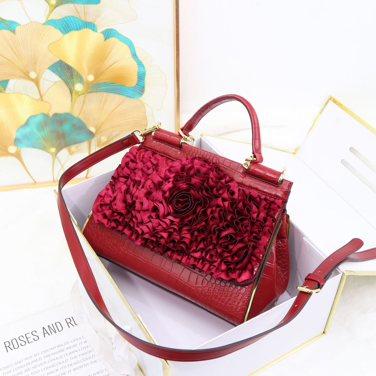 fashion designer handbag for women flower ladies bag