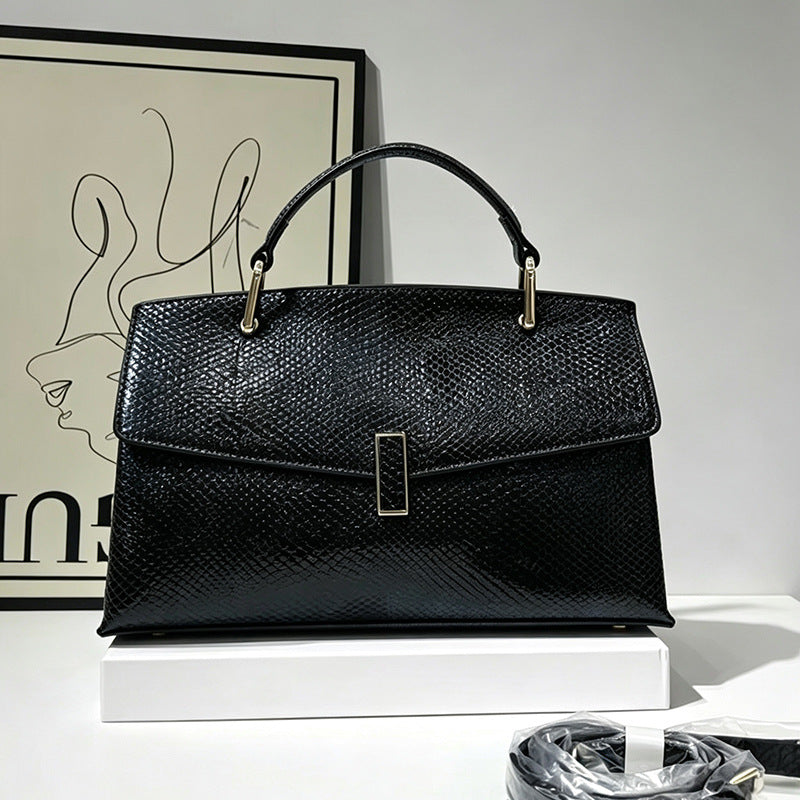 Genuine Leather Shell Bag for Women, New Premium Mom Shoulder Crossbody Top Handle Purse, Fashionable Everyday Handbag for Ladies
