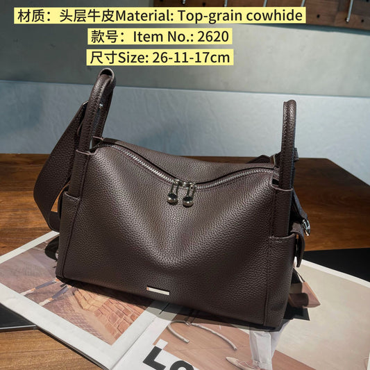 Genuine Top Layer Cowhide Pillow Bag for Women, New Fashionable Bestseller Shoulder Crossbody Top Handle Purse, Casual Everyday Handbag for Ladies