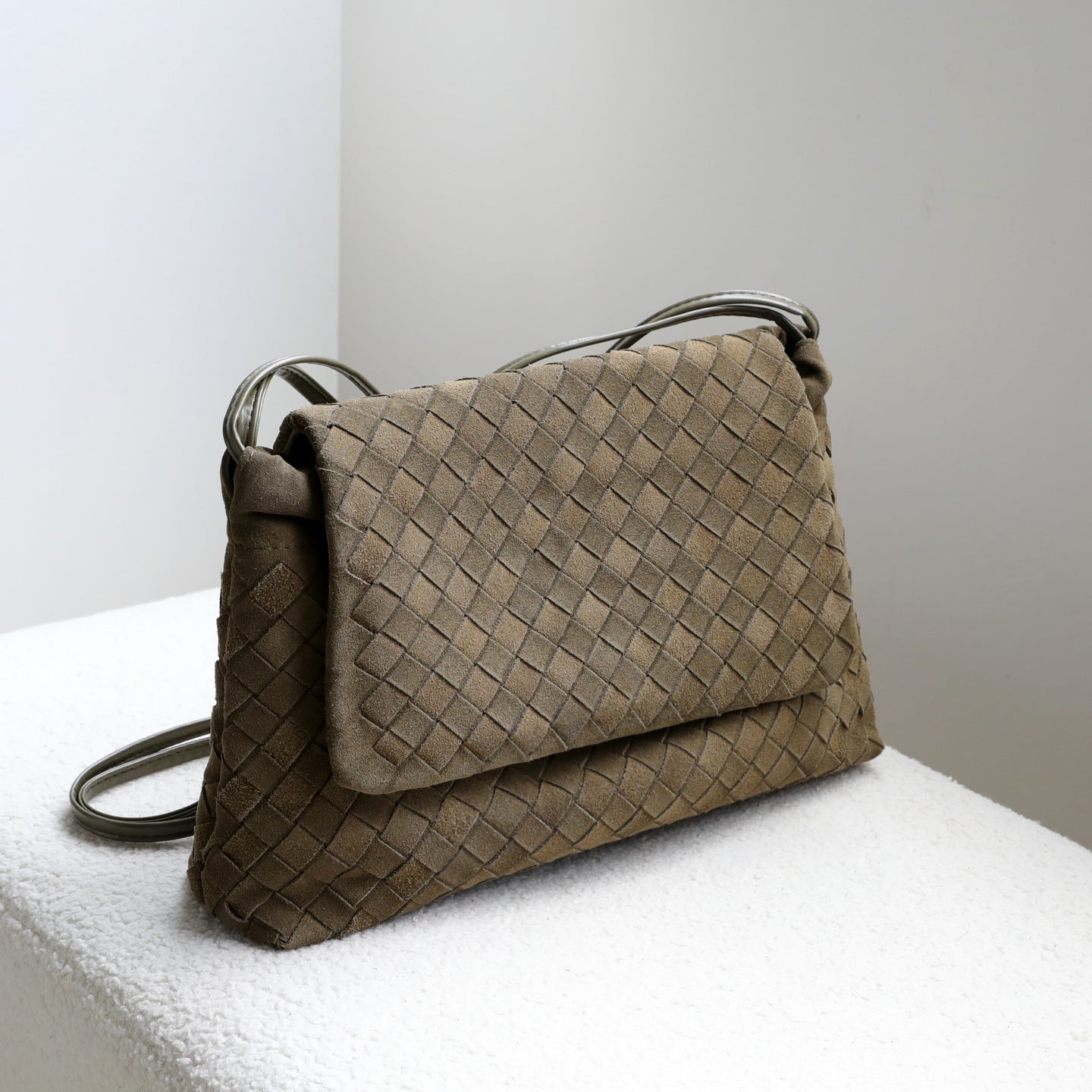 Frosted Cowhide Woven Flap Tote Bag for Women Large Capacity Commuter Shoulder Crossbody Handbag, Premium Matte Purse with Artisan Texture