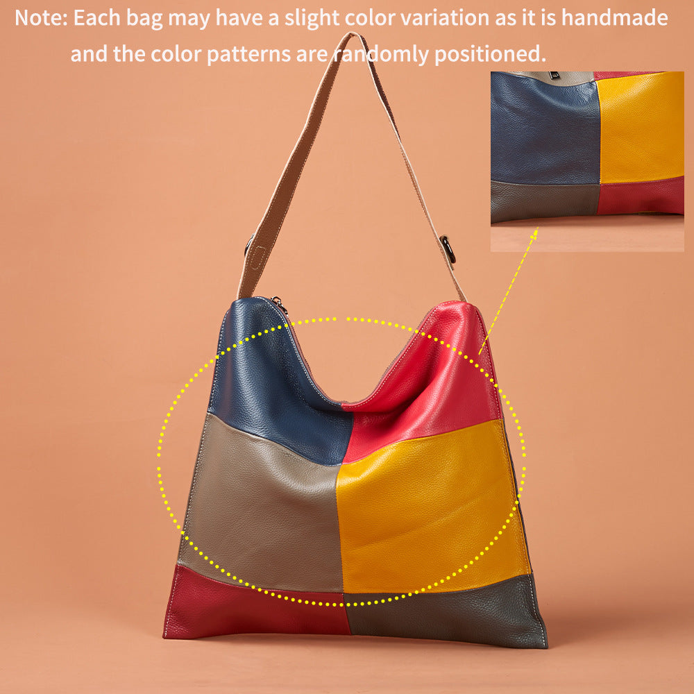 New European Vintage Hobo Bag in Top Layer Cowhide, Casual Shoulder Crossbody Purse, Stylish Handbag for Women