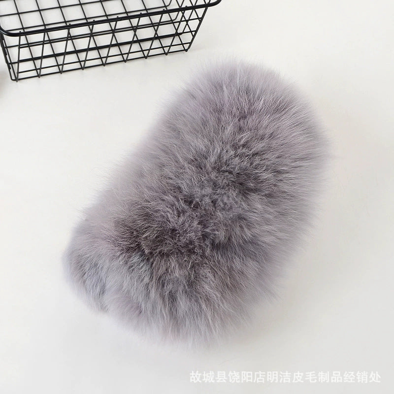 Women's New Fox Fur Chain Bag, Solid Color Shoulder Crossbody Purse with Chain Strap, Trendy Faux Fur Handbag with Fluffy Texture