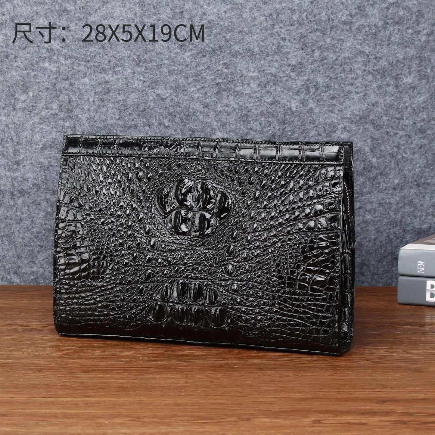 New Arrival Croc-Effect Large Clutch Bag for Men, A Multi-Functional Business Toiletry Organizer with High-End Classic Design, Perfect for Travel & Daily Use