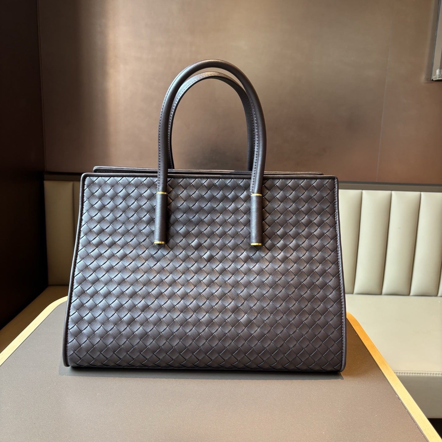 New Large Genuine Leather Woven Tote, Vintage Handbag, Fashion Shoulder & Crossbody Bag for Women
