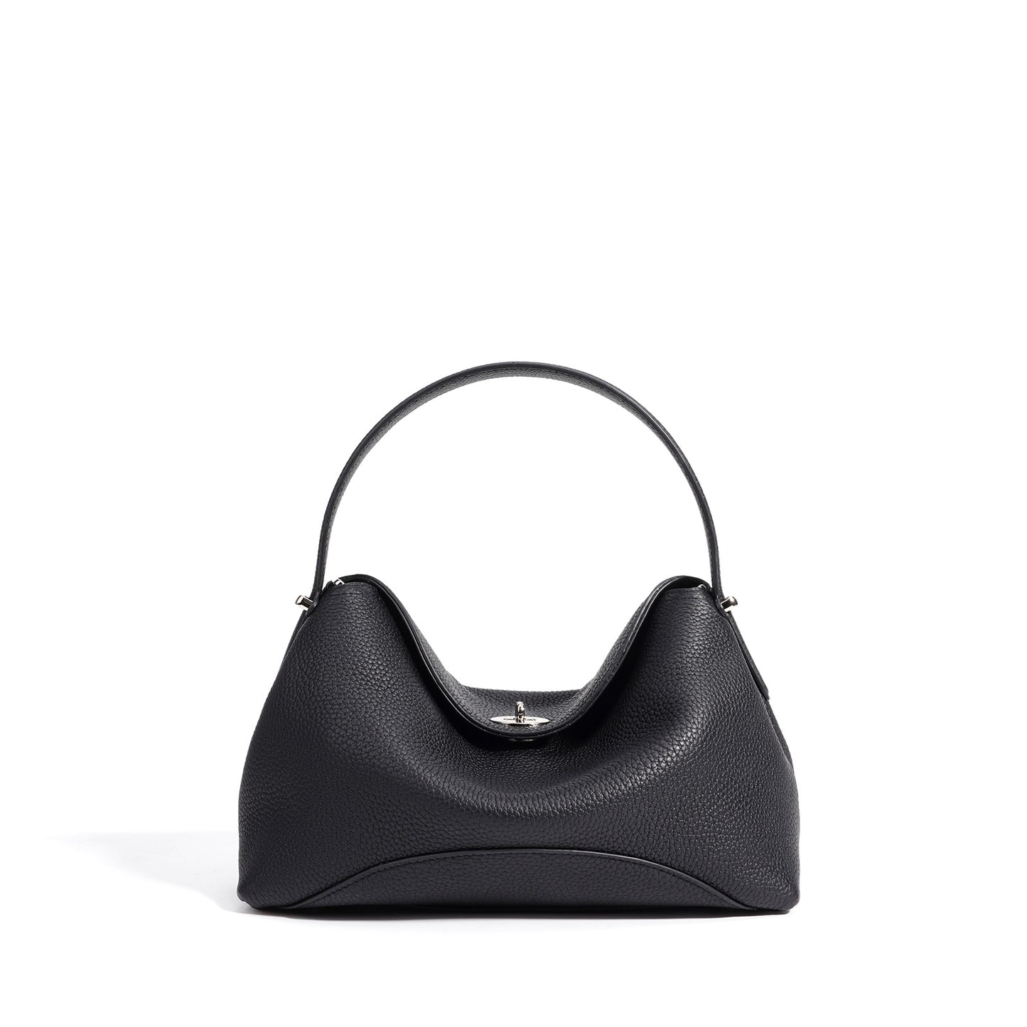 New Light Luxury Dumpling Bag in Genuine Leather, Fashionable Commute Shoulder Crossbody Top Handle Purse, Premium Handbag for Women