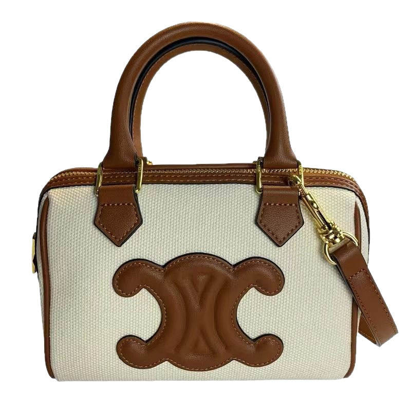 Genuine Leather Boston Pillow Bag for Women, New Fall Winter Small Top Handle Shoulder Crossbody Purse, Trendy Casual Handbag for Ladies