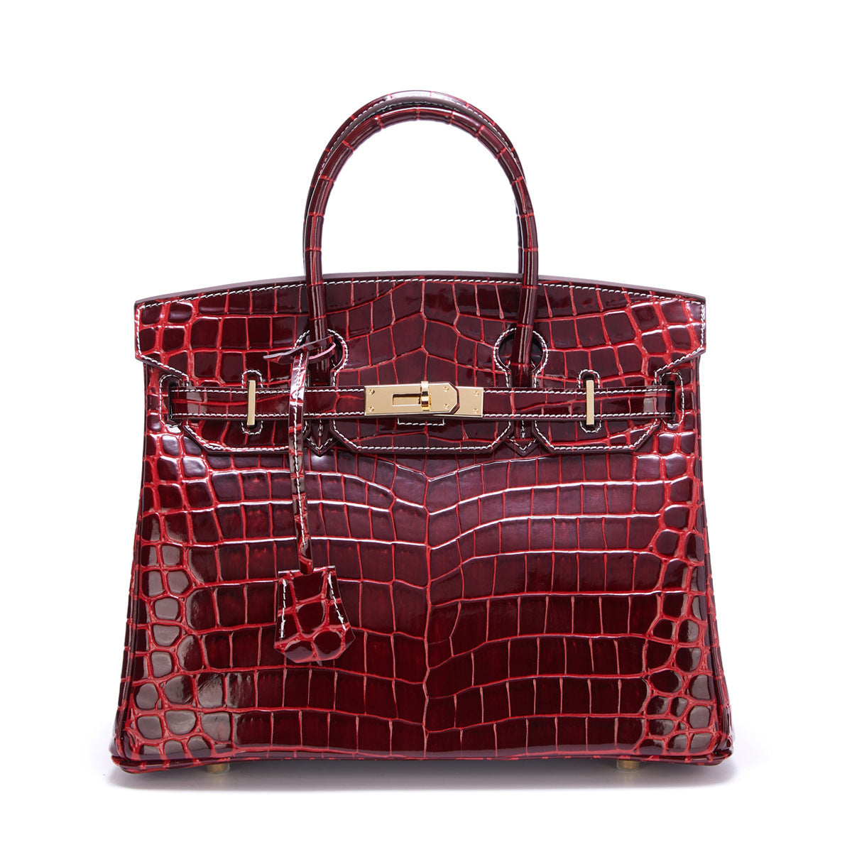 Genuine Leather Crocodile-Embossed Birkin-Style Bag for Women, Structured Large Commute Top Handle Shoulder Crossbody Purse, Versatile Everyday Handbag for Ladies
