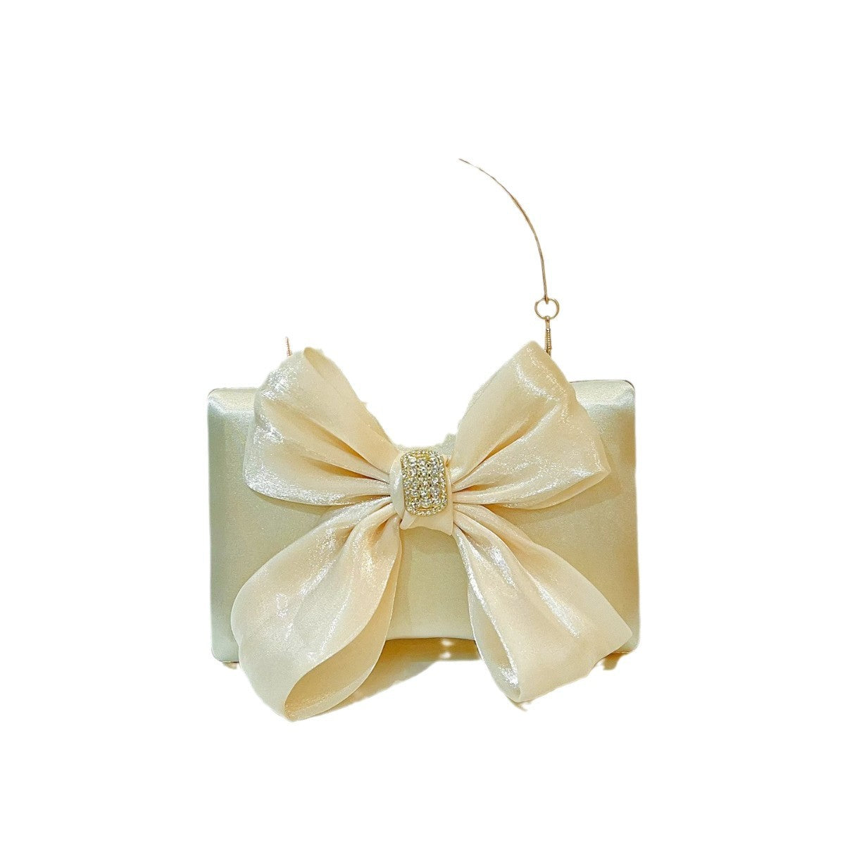 Women's Vintage Bow Exquisite Evening Bag, Fairy-Style Top-Handle Crossbody Shoulder Purse for Banquet & Party