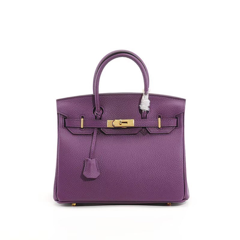 Genuine Top Layer Pebbled Cowhide Birkin-Style Bag for Women, Large Capacity Commute Top Handle Shoulder Crossbody Purse, Premium Leather Handbag for Ladies