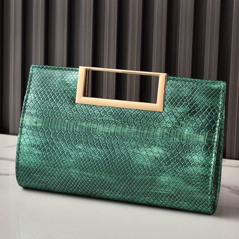 New Arrival Classic Croc-Effect Evening Clutch for Women, A Versatile PU Leather Crossbody Shoulder Handbag Perfect for Parties & Special Occasions