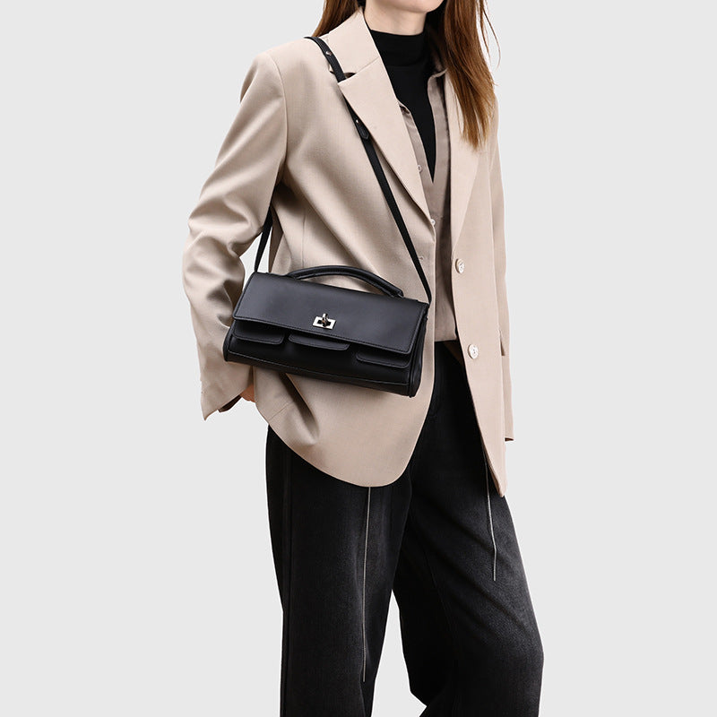 Trendy Baguette Shoulder Bag for Women, Luxe-Textured Handbag with Underarm Carry Style, The Go-to Spring Crossbody Purse for Effortless Chic