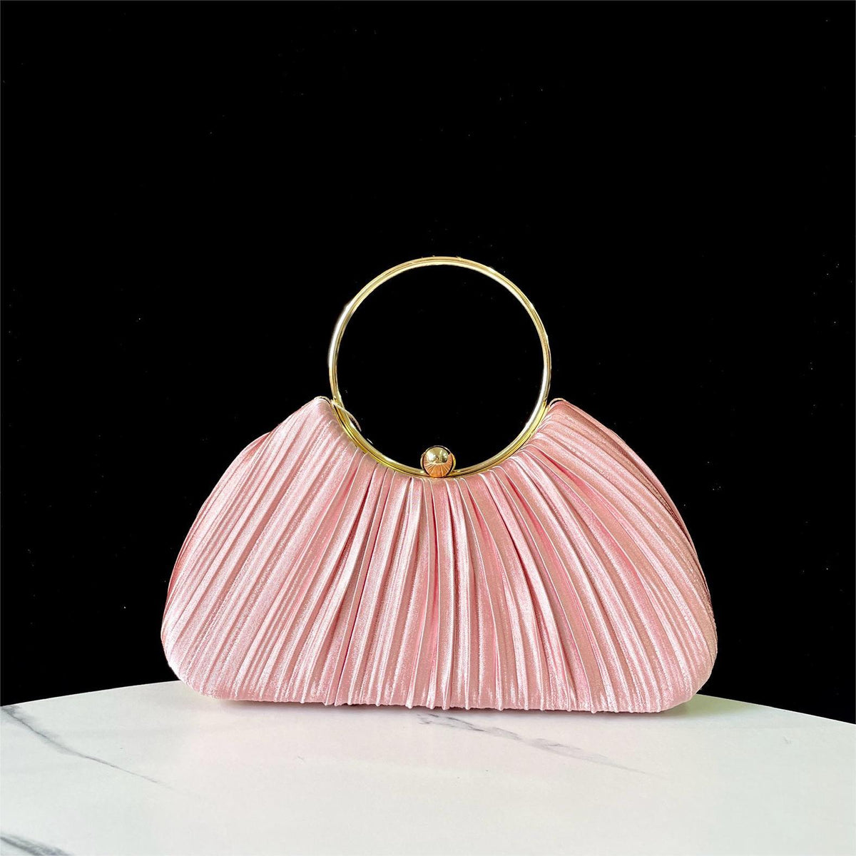 Elegant Pleated Evening Bag for Women, A Glamorous Chain Top-Handle Crossbody Shoulder Handbag Perfect for Banquets Parties & Special Occasions