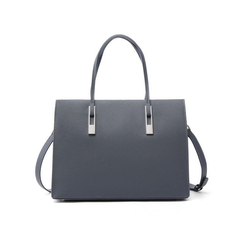 Premium Top Layer Cowhide Large Capacity Tote Bag, Fashionable Shoulder Handbag, Perfect Notebook Carryall for Women